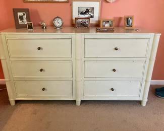 Ballard Designs Villandry Dresser, like new. Retails for $2,500 Dimensions: Overall: 36"H X 68"W X 20"D (211 lbs) Legs: 3 1/4"H Construction: Made of solid mahogany & parawood wood, engineered hardwood and plywood with maple & poplar veneer.