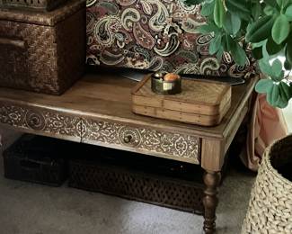 Bohemian carved coffee table