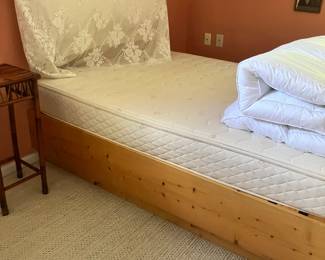 Double bed and solid wood frame