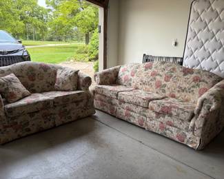 Floral sofa and Love Seat