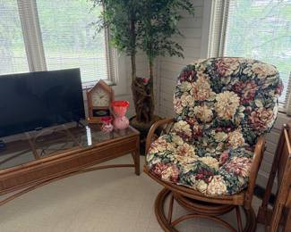 Rattan Chair and Roku TV