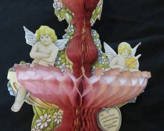 Vintage Honeycomb Popup Valentine's Day Greeting Card