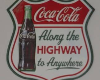 COCA-COLA Along the Highway to Anywhere Metal Sign