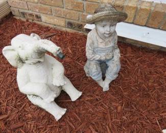 Concrete Elephant Fountain/Country Fishing Boxy