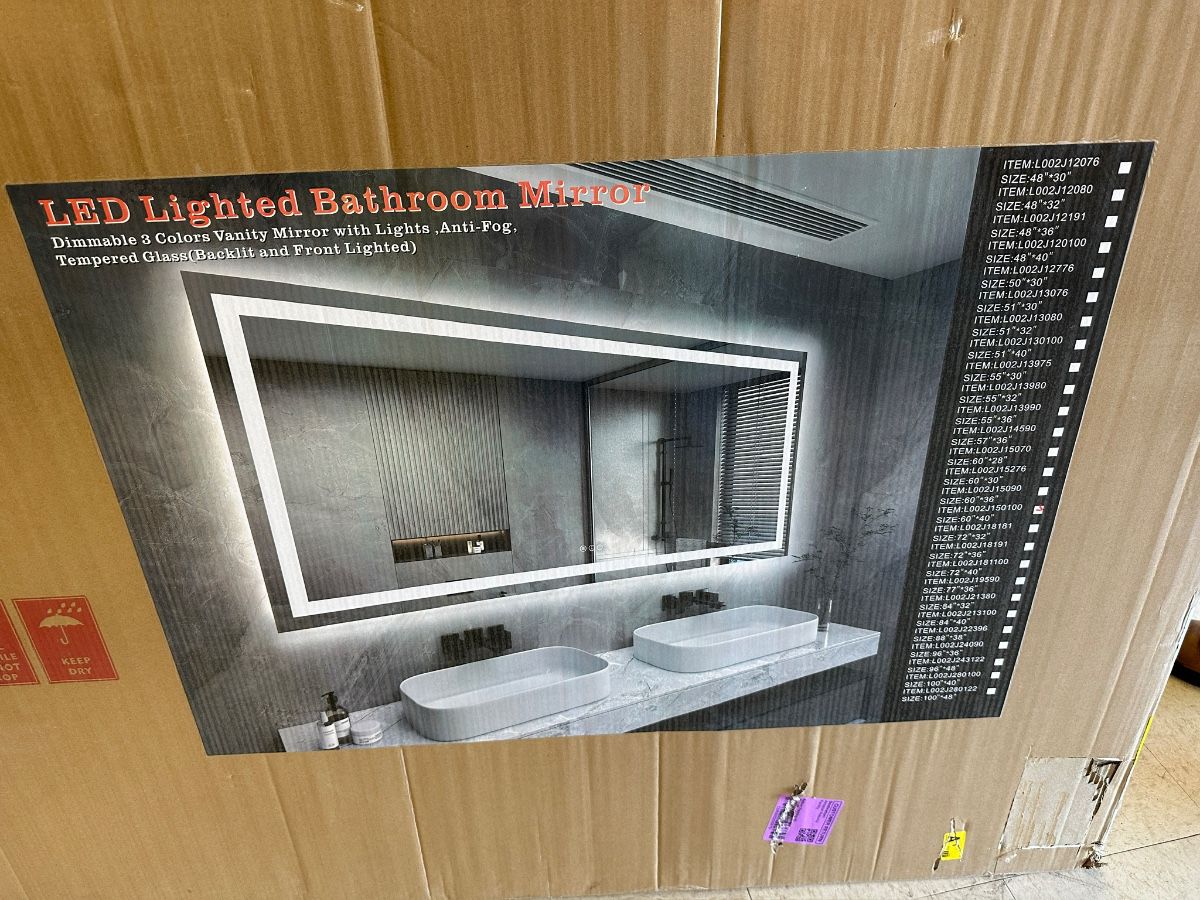 002 New in Box Lighted Bathroom Mirror