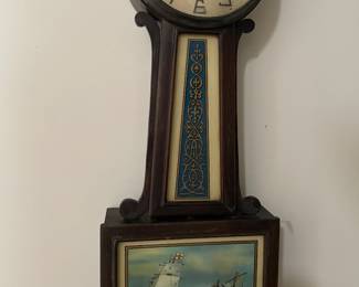 Reverse painted panel clock