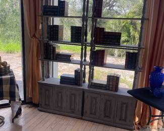 Mid century modern pair of shelves