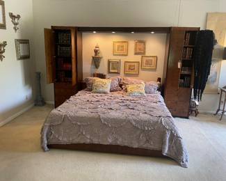 Century furniture, 2 towers and a light bridge,also king bed frame