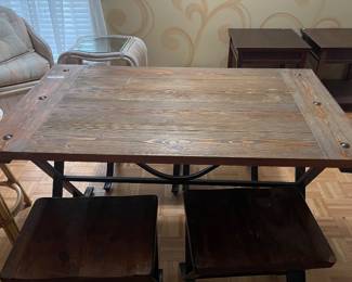 Table with 4 bench chairs