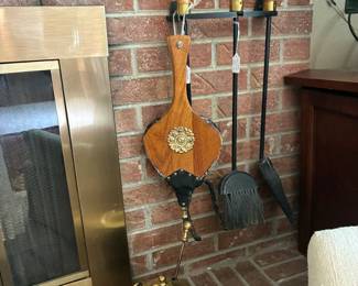 Fireplace tools, Bellows, Vintage Smudge Pot