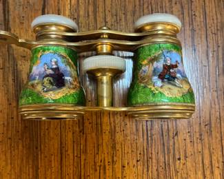 French Premier Paris hand painted enamel Opera Glasses