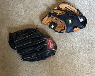 Wilson and Rawlings Baseball Gloves