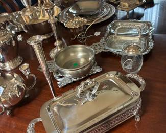 Silver plate serving pieces