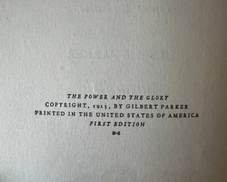 The Power and the Glory by Gilbert Parker 1925 first edition $20
