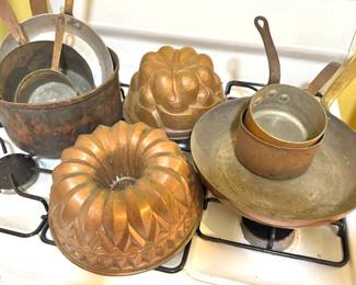 Copper Kitchenware Collection Including Bundt Molds ($30) & Sauce Pans, $75–$125