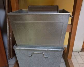 Galvanized Metal Storage Bins, with casters - $25 ea