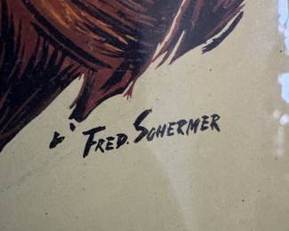 Fred Schermer Signed Lion Portrait Print, $50