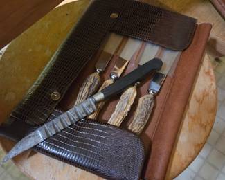 Antler-Style Handle Steak Knives in Protective Case $30