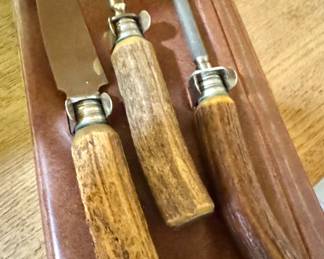 Carving Set with Antler-Style Handles in Protective Case $45