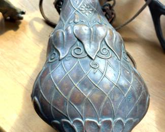 19th-century "violin" shape powder flask manufactured by G&J.W. Hawksley of Sheffield. $125
