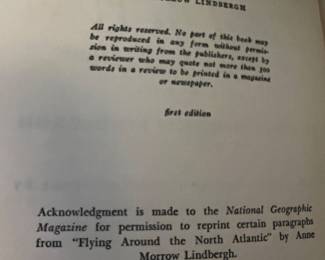 Listen! The Wind by Anne Morrow Lindbergh 1938, $40