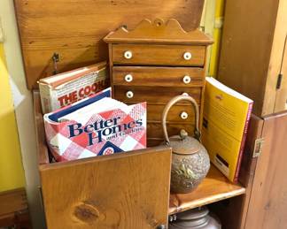 Primitive Pine Jelly Cupboard Cabinet Country Farmhouse Storage Cabinet, $160
