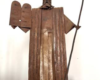 Moses - Brutalist Welded Steel Shepherd Sculpture, $75