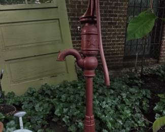 Blue Star Pump Company (Galva, IL) Farmhouse Cast Iron Red Hand-Crank Water Pump Garden Decor $300