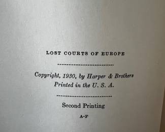 Lost Courts of Rurope The World I Used to Know 1850-1912 by Marie Von Bunsen 1930, $30