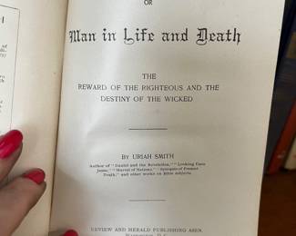 Here and Hereafter or Man in Life and Death by Uriah Smith 1897, $40