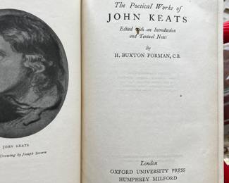 The Poetical Works of John Keats by H. Burton Forman, C.B. 1926, $20