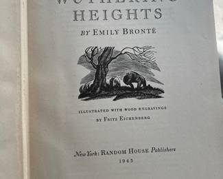 Withering Heights by Emily Bronte 1945, $30, set of 2 volume $60 for Bronte sisters