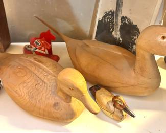 Wooden Duck Decoy Collection Folk Art Waterfowl Decor, $25–$95