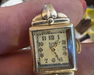 1930's Elgin Ladies Wristwatch, Art Deco, 10k fill, $50