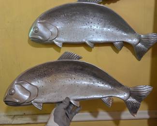 MCM Bruce Cox Aluminum Trout Serving Tray Wall Hangings, Oven-Proof - $30