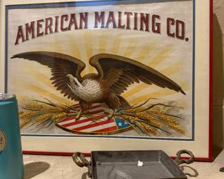 Framed American Malting Co Advertising Lithograph, $75
