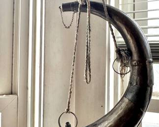 Hanging Powder Horn Form Sculpture, $75