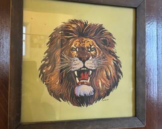 Fred Schermer Signed Lion Portrait Print, $50