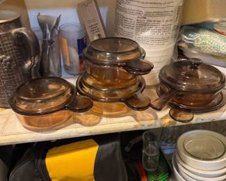 Corning Visions Amber Glass Cookware Collection with Lids, $15 each