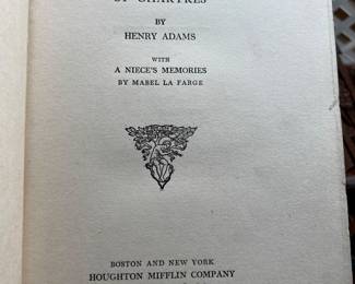 Letters to a Niece and Prayer to the Virgin of Chartres by Henry Adams 1920, $20