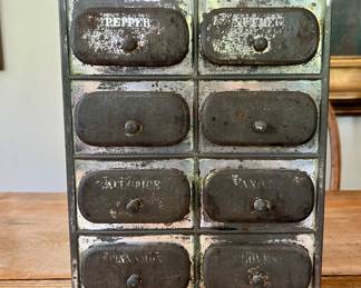 $75~ Antique German Tin Spice Caddy
