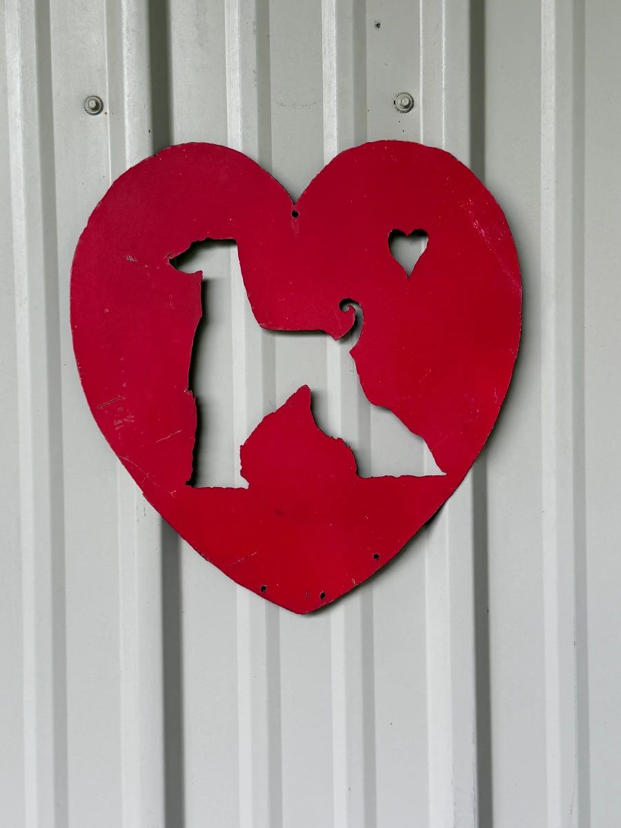 "I Love Dogs" Metal Art for Fence or Garden