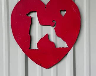 "I Love Dogs" Metal Art for Fence or Garden