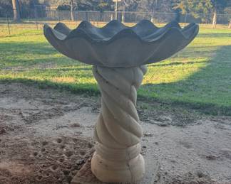 Outdoor Large Vintage Concrete Birdbath