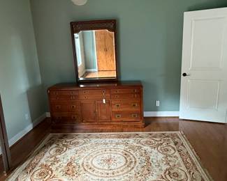 Oriental Dresser with Mirror, Oriental Rug