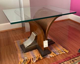 Table wood glass
