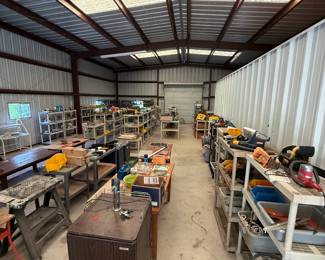 Warehouse/Barn Full of Workbenches, Tools, Table Saw & More 