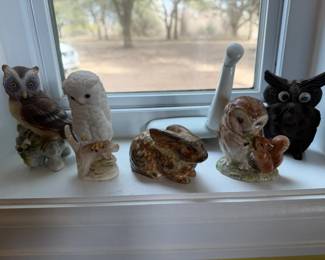 Figurines Owls bunnies