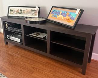 Furniture entertainment center large dark wooden