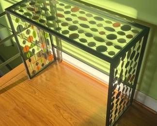 Glass Hall Table with Happy Metal Dots